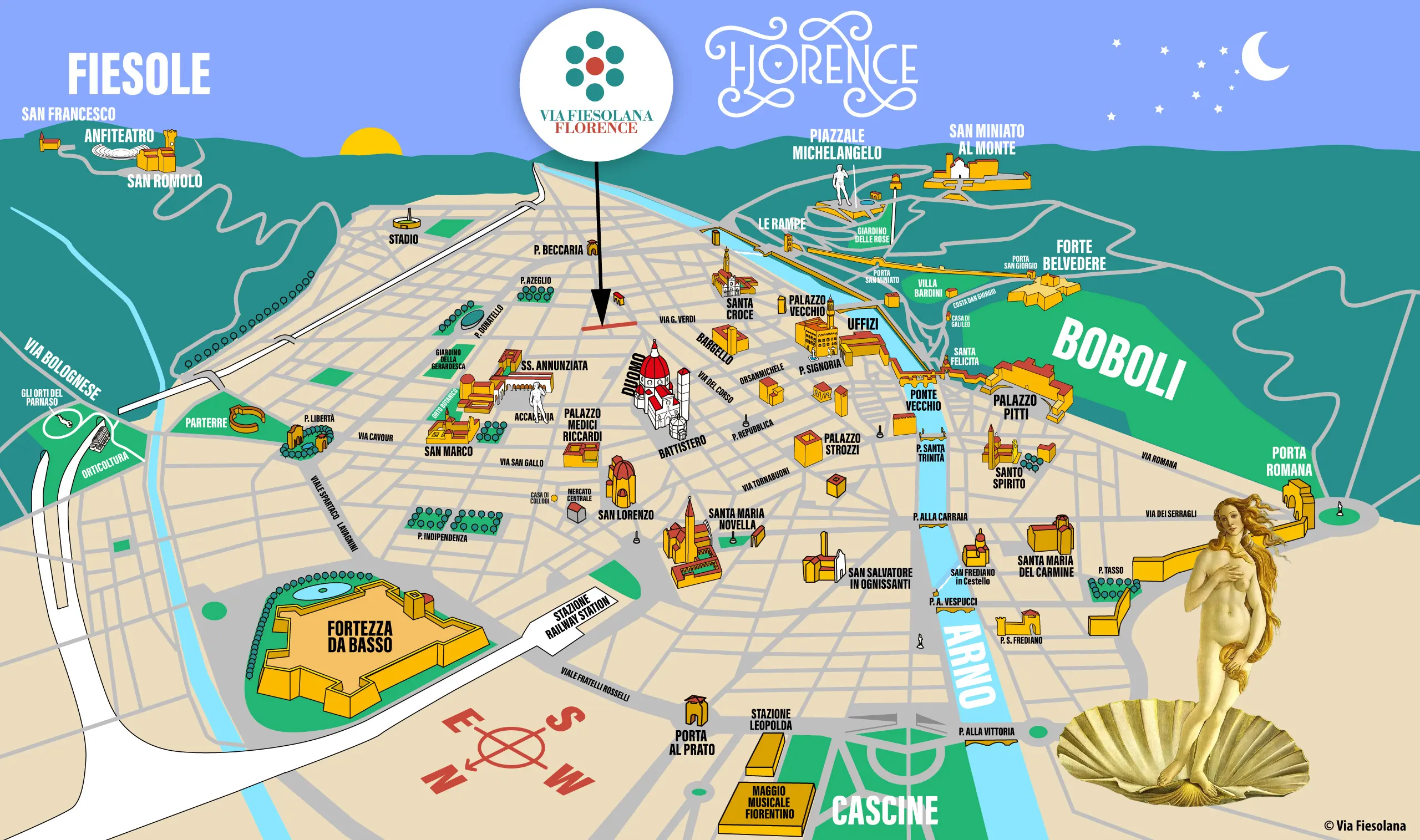 florence illustrated map art renaissance florence illustrated map art renaissance
